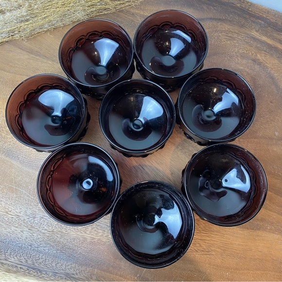 Set of Tiffin Franciscan Madeira Crystal Purple Desert Bowls - Picture 7 of 10